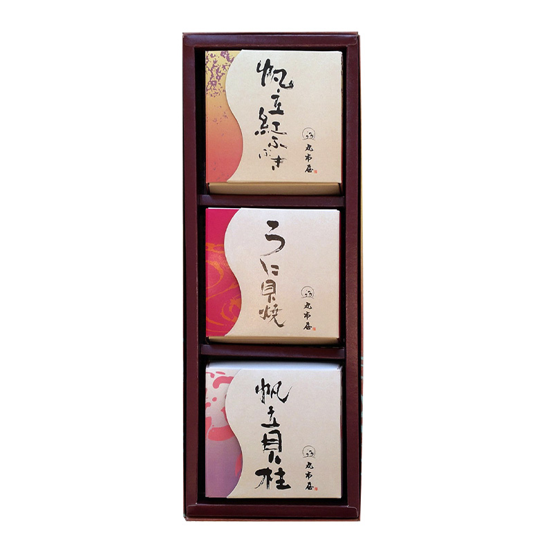 缶詰詰合せ3缶入り(うに缶1、帆立貝柱缶1、紅ふぶき缶1)